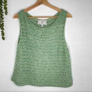 ST. JOHN SPORT Knitted Green Tank Large